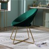 Silky Vanity Chair with Back,Velvet Accent Chair for Living Room,Criss Cross Chair with Gold Legs, Upholstered Vanity Chair for Bedroom - 3 of 4