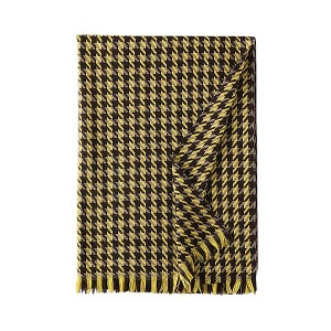 Anna-Kaci Women's Houndstooth Scarf with Soft Cozy Fabric Classic Pattern and Fringe Trim Detailing - 1 of 2