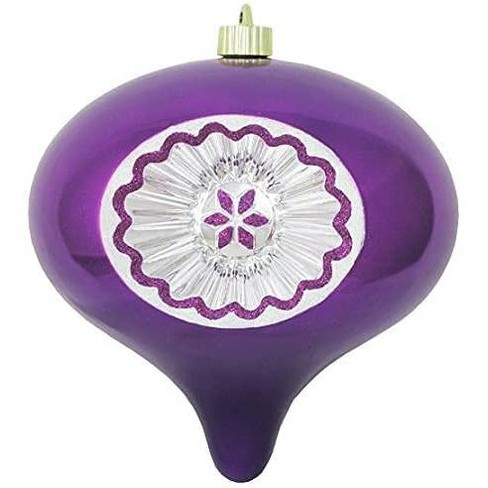 Christmas by Krebs - Plastic Shatterproof Ornament Decoration - Purple Onion with Glitter Swirls