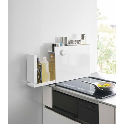 Black Steel Magnetic Countertop Spice Rack with Sliding Drawer