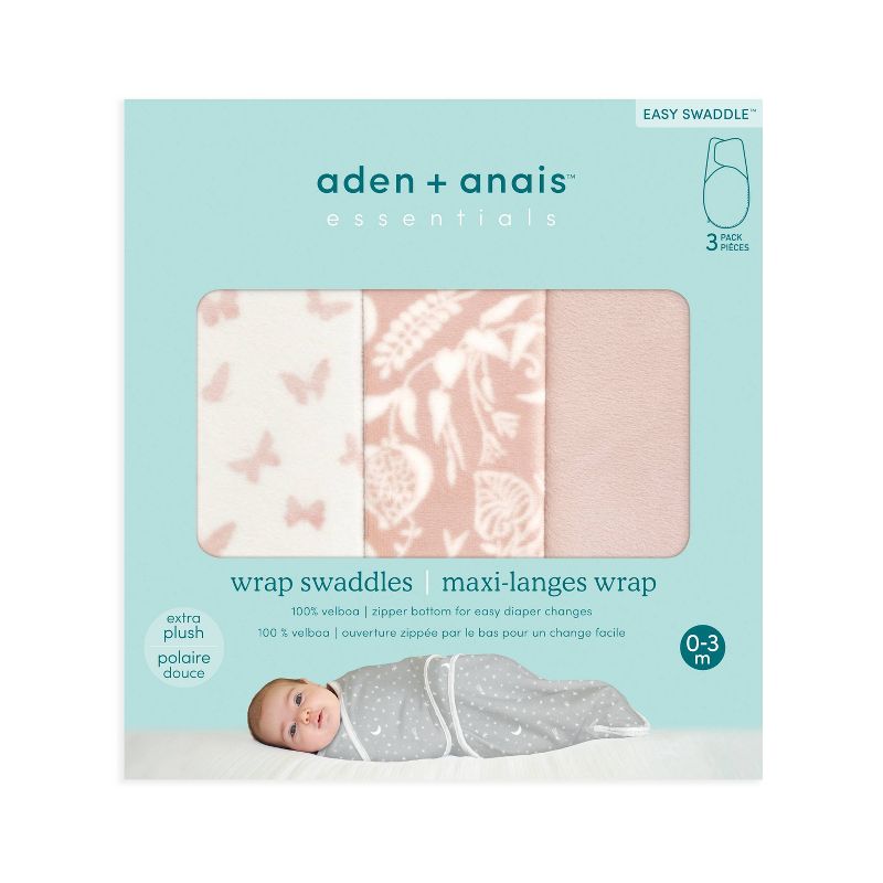 aden + anais Easy Swaddle Wrap Minky - 0-3 Months - 3pk, 2 of 8