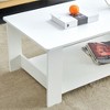 CENGHU Modern Practical Walnut Textured Coffee Table, Double Layered Tea Table with MDF, End Table, Side Table for Living Room, Dining Room, Bedroom - 3 of 4