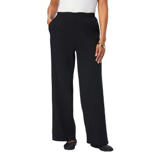 Jessica London Women's Plus Size Soft Ease Wide Leg Pant - 1 of 4