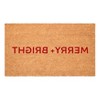 HomeRoots 17" X 29" Brown And Red Christmas Merry and Bright Outdoor Coir Door Mat - 4 of 4