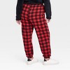 Women's Christmas Check Graphic Joggers - Red 1x : Target