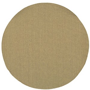 Captiv8e Designs Kokomo Textured Basket Weave Solid Tan Indoor/Outdoor Rug - 1 of 4