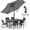 Heynemo 7.5 ft Patio Umbrella Outdoor Market Umbrella Tilt Button and Crank 6 Ribs for Deck Lawn Pool & Backyard - 2 of 4
