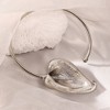 SOHI Women's Metallic Silver The Water Lily Torque Necklace - 3 of 4