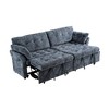 89.8 in Wide Straight Arm Fabric Rectangle Reclining Sectional Sofa - 4 of 4