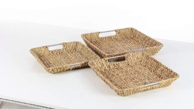 Set of 3 Contemporary Seagrass Basket Trays - Olivia &#38; May, 2 of 6, play video