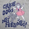Womens Funny T Shirts Chase Dogs Not Feelings Sarcastic Puppy Graphic Novelty Tee For Ladies - Crazy Dog Women's T Shirt For Dog Lovers - 2 of 4
