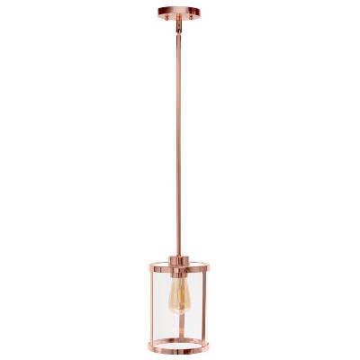Rose Gold Farmhouse 55" Adjustable Glass Pendant Light