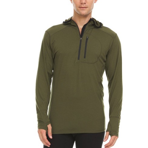 Men's Long Sleeve Merino Wool Pullover with zippered pockets