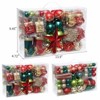 Aoibox 132 Pack Christmas Tree Ornaments Red Green Gold Shatterproof Decorations Folk Art Style Includes Balls Star Treetop Gloves Socks - 3 of 4