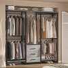 Aheaplus 65.5'' Freestanding Clothes Rack,  Closet Organizer with Drawers and 5 hanging Rods - 3 of 4