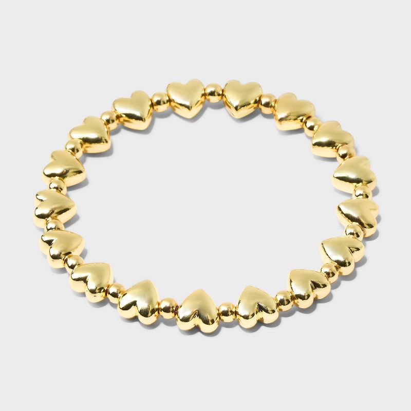 SUGARFIX by BaubleBar Hearts Stretch Bracelet - Gold, 1 of 5