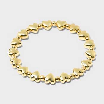SUGARFIX by BaubleBar Hearts Stretch Bracelet - Gold