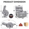 FONTOI Large Size Accent Chair with Dual Side Pockets&Hidden Cup Holders, Recliner Chair with Comfortable Back&Arms, Gray, 36.62"*42.13"*40.56" - 3 of 4