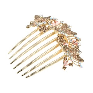 Unique Bargains Women's Portable Butterfly Rhinestones Side Comb 1 Pc - 1 of 4