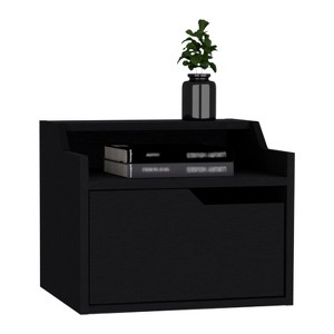 NicBex Floating Nightstand, Modern Night Stand Frame with Modern Dual-Tier Design, Wall Mounted Nightstand with Spacious Single Drawer - 1 of 4