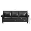 Classic 84''W Chesterfield PU Leather Sofa, 3-Seater/1-Seater Couch with Rolled Arms and Nailhead Trim for Living Room or Office – ModernLuxe - 4 of 4