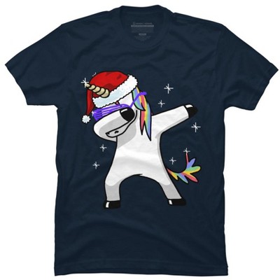 Men's Design By Humans Dabbing Unicorn Shirt Hip Hop Dab Santa Hat Christmas Shirt V By vomaria T-Shirt