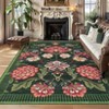 Floral Machine Washable Area Rugs for Living Room Bedroom Soft Non Slip Pastoral Rug Low Pile Botanical Floor Carpet for Kitchen Bathroom - 2 of 4