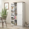 HOMCOM 70" Tall Kitchen Pantry Storage Cabinet with Spice Racks and Adjustable Shelves for Living Room, Dining Room - 2 of 4