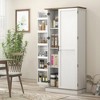 70" Tall Kitchen Pantry Cabinet, Modern Storage Cabinet with 6 Spice Racks and Adjustable Shelves, Freestanding Cupboard - image 2 of 4