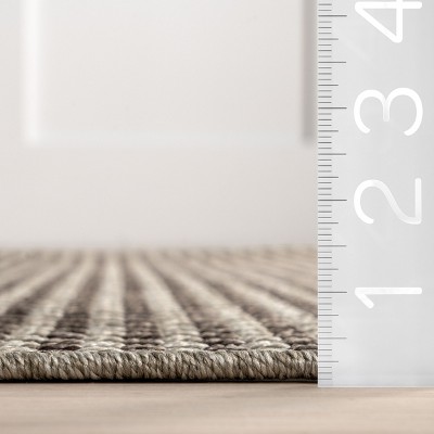 Gray Geometric Synthetic Flat Woven Rectangular Area Rug, 4' x 6'