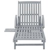 vidaXL Patio Sun Lounger Gray Solid Acacia Wood - 2 of 4