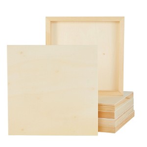 Bright Creations 6 Pack 10x10 Wood Panels for Painting, Unfinished Wood Canvas Boards, 0.83" Deep Cradle Artist Wall Canvases for Crafts - 1 of 4