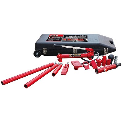 Photo 1 of BIG RED T71001L Torin Portable Hydraulic Ram: Auto Body Frame Repair Kit with Rolling Blow Mold Carrying Storage Case, 10 Ton (20,000 lb) Capacity, Red
