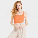 Women's Slim Fit Square Neck Tank Top - A New Day™