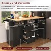 QingMoon Large Kitchen Island Cart with 2 Drop Leaf, Power Outlet, Storage Cart on 5 Wheels with 3 Drawers, with Spice & Towel Rack, for Kitchen - 4 of 4