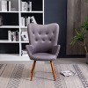 Roundhill Furniture Doarnin Contemporary Silky Velvet Tufted Button Back Accent Chair, Gray - 4 of 4