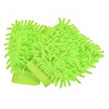 Unique Bargains Microfiber Chenille Mitt Reusable Scratch-Free Cleaning Gloves Wash Sponge for Home Kitchen