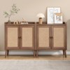 GlasFlength Buffet Cabinet with Storage, Vintage Side Cabinet  Metal Frame, Large Capacity, Easy Assembly, Brown, 26.4"*15"*30" - 3 of 4