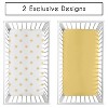 Sweet Jojo Designs Baby Boy, Girl, Unisex/Gender Neutral 2pc Fitted Crib Sheets Set Boho Sun White and Mustard Yellow - 2 of 4