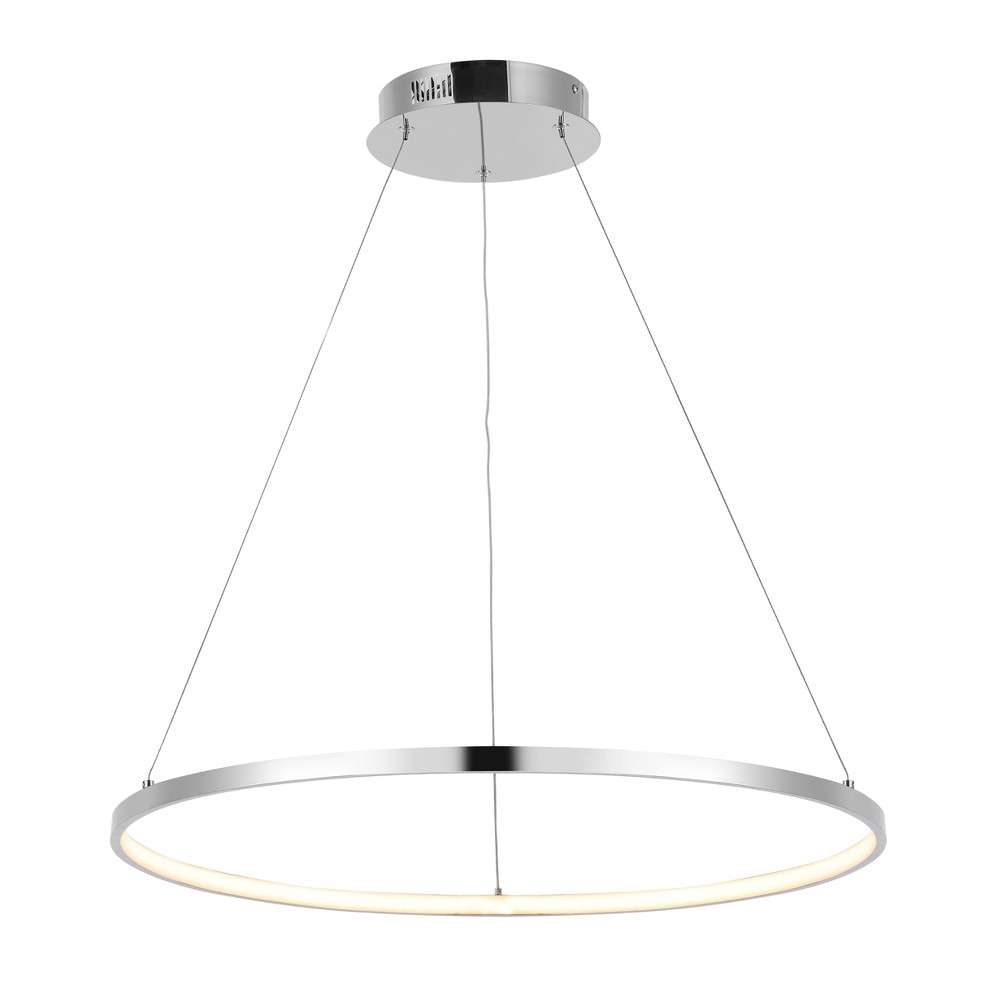 23.75" Brice Modern Bohemian Iron Integrated LED Pendant Chrome - JONATHAN Y: Unique Ceiling Fixture, ETL Listed