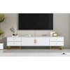 70.9" MDF Modern TV Stand with Four Drawers, Sideboard with One Cabinet for TVs up to 80" with Metal Legs for Living Room - 4 of 4