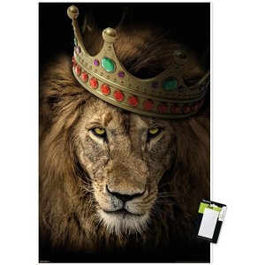 Trends International Reinders: Animals - Lion Boss Crown Unframed Wall Poster Prints - 1 of 4