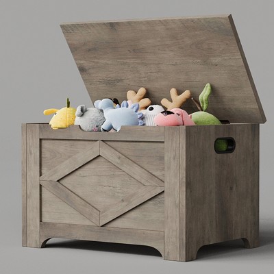 39.4in / 23.6in Storage Chest, Wooden Storage Bench With 2 Safety Hinges, Easy Assembly, Large Toy Chest for Entryway, Living Room, Bedroom