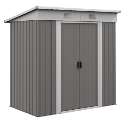 NicBex Metal Outdoor Storage Shed with Double Sliding Doors and 2 Air Vents for Garden,Patio,Backyard