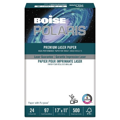 Boise POLARIS Premium Laser Paper 96 Bright 24lb 11 x 17 White 500 Sheets BPL0117