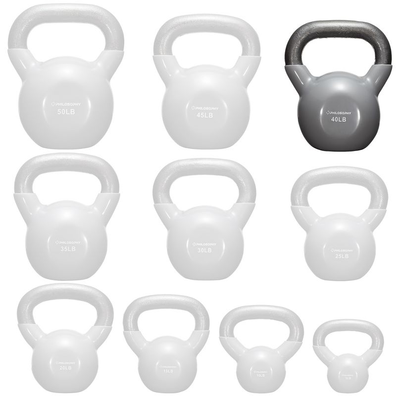 Philosophy Gym Vinyl Coated Cast Iron Kettlebell Weights  - Gray, 5 of 7