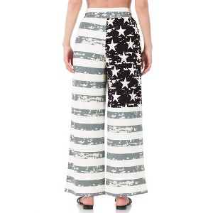 Women's Wo's American Flag Drawstring Wide Leg Pants - ZENANA - 1 of 2