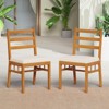 Tangkula Solid Acacia Wood Patio Chair Set of 2 w/ Padded Seat Cushions - 2 of 4