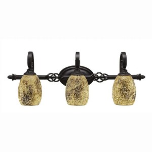 Toltec Lighting Elegante 3 - Light Vanity in  Dark Granite with 5" Gold Fusion Shade - 1 of 1