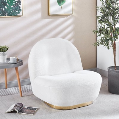 NicBex Swivel Accent Chair Barrel Chair Living Room Chair with Gold Finish Stainless Steel Base for Reading Room, Bedroom